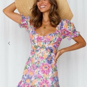 Hello Molly Multicolor Floral Midi Dress